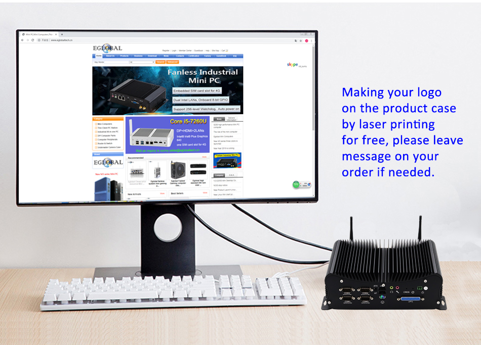 EGSMTPC Industrial Computer Intel Core i5 8250U DDR4 Desktop Mini PC 4 RS232/422/485 COM(图5)