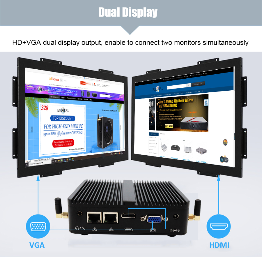 EGSMTPC Cheapest MINI PC 2LAN 2COM for Intel Celeron J4125 2.0GHz Quad Cores Four Threads Max 2.7GHz(图15)