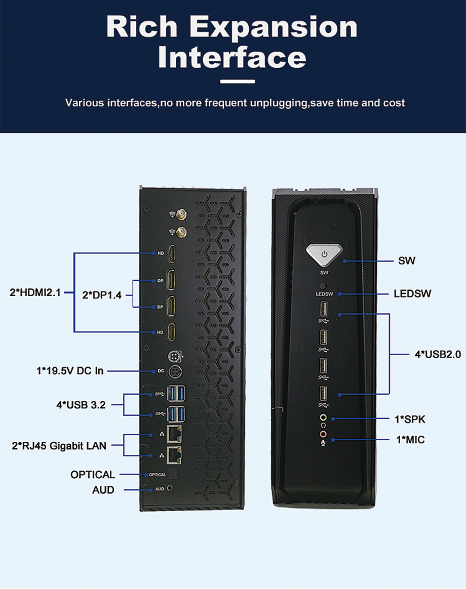 EGSMTPC High-performance Intel I3th/14th Cpu RTX 4060/4070 Discrete card water-cooled mini gaming pc(图2)