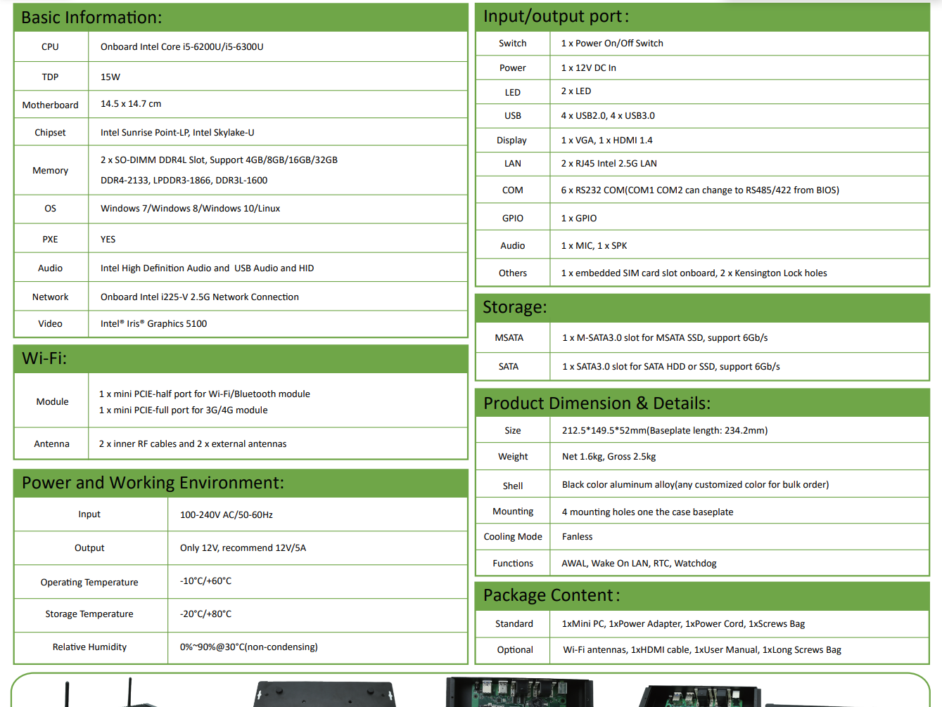 EGSMTPC Fanless Industrial Computer GK1 Intel Core i5-6200U 2*LAN Desktop Mini PC 6COM(图4) EGSMTPC Fanless Industrial Computer GK1 Intel Core i5-6200U 2*LAN Desktop Mini PC 6COM(图4)