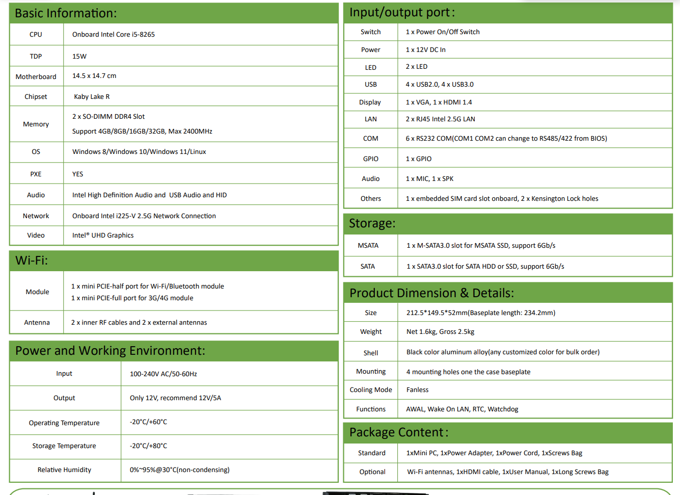 GK1 i5-8265U EGSMTPC industrial Fanless Mini Computers(图7)
