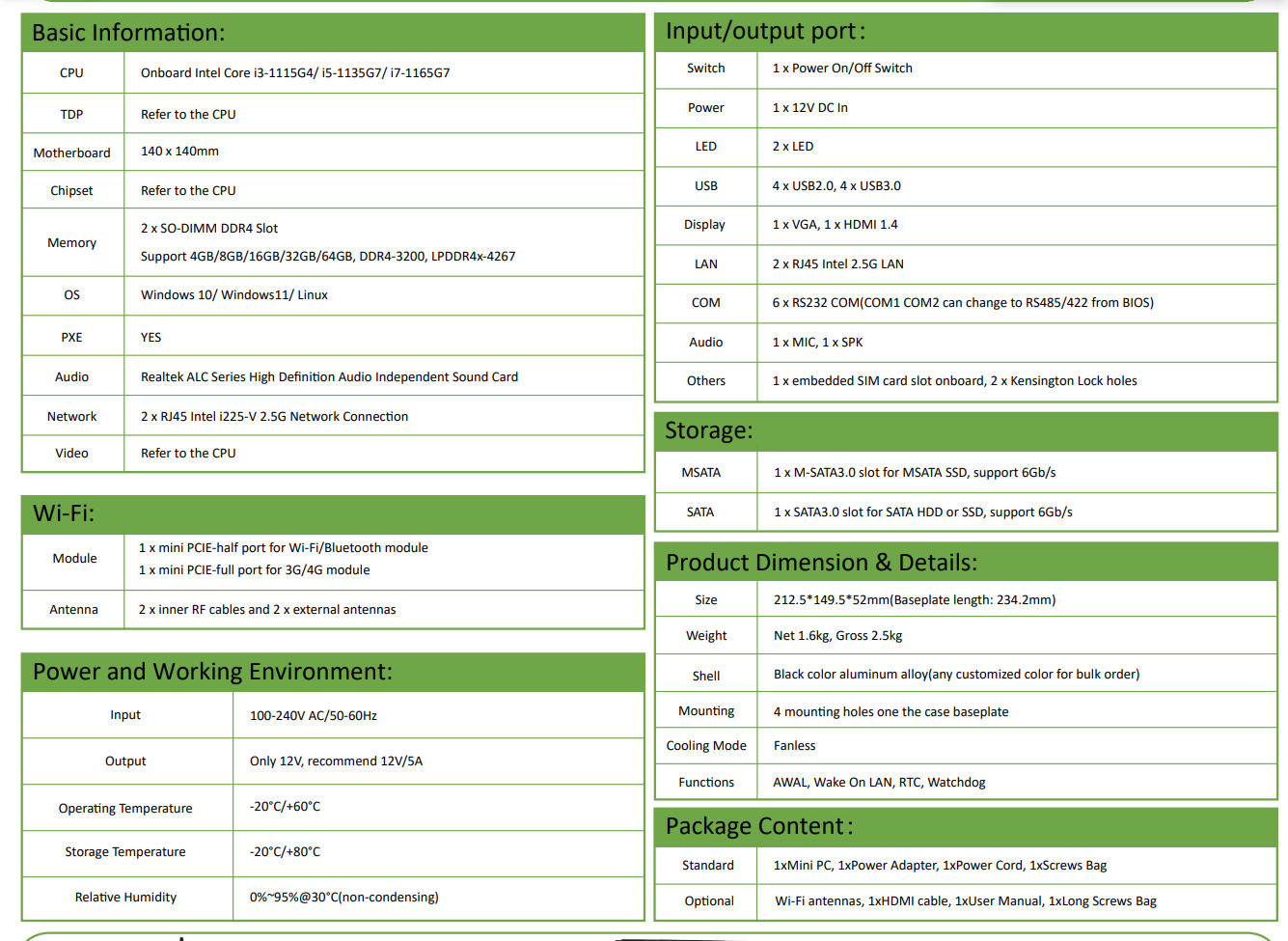 GK1-11135G7 EGSMTPC Fanless Industrial Computer with 2.5G LAN and 6 x RS232 COM(图5)