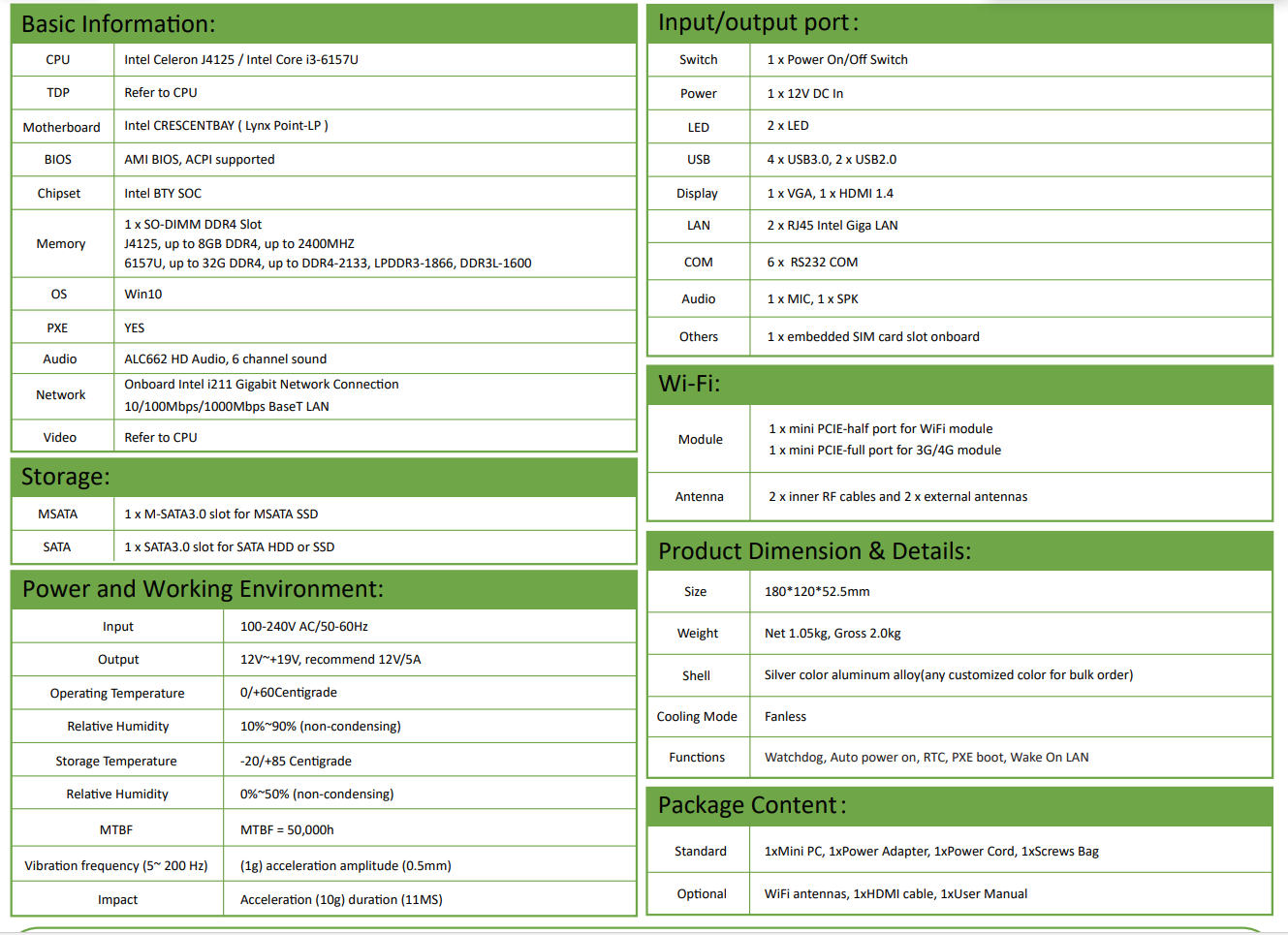 EGSMTPC Functional Mini PC Core i3-6157U 2LAN 6COM 2Displays Fanless PC(图2)