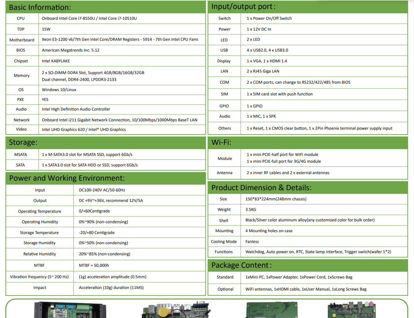 EGSMTPC Mini PC Intel Core I7-8550U 2LAN 2Display For Home And Offic Industrial Fanless PC(图2) EGSMTPC Mini PC Intel Core I7-8550U 2LAN 2Display For Home And Offic Industrial Fanless PC(图2)