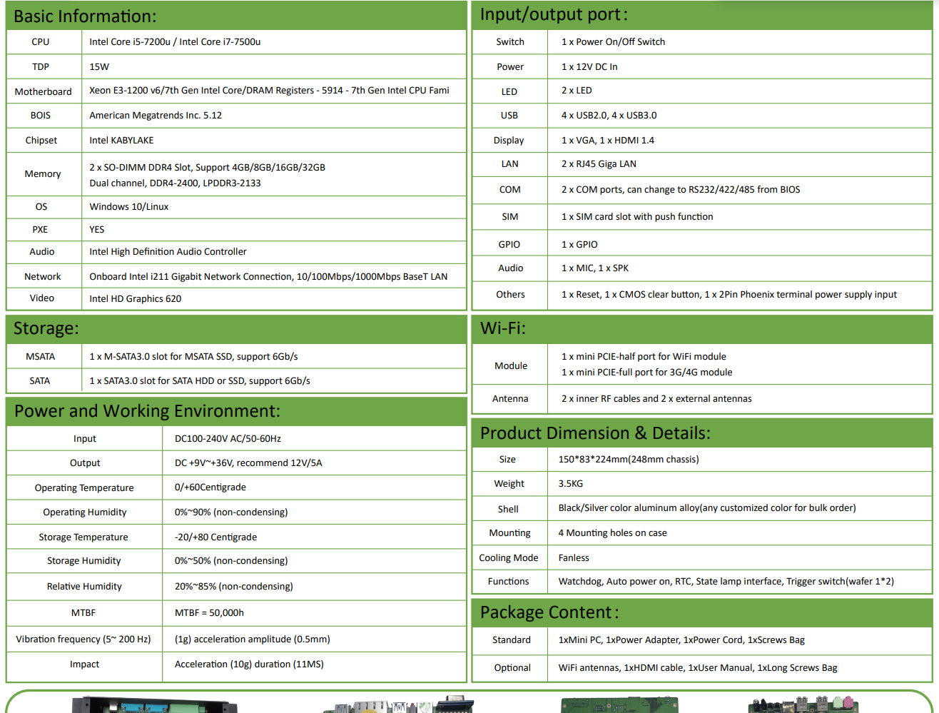 EGSMTPC Mini PC Intel Core I5-7200U 2LAN 2Display For Home And Offic Industrial Fanless PC(图2) EGSMTPC Mini PC Intel Core I5-7200U 2LAN 2Display For Home And Offic Industrial Fanless PC(图2)