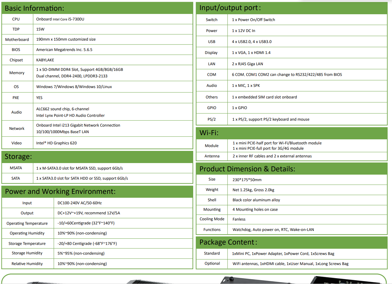 EGSMTPC Mini PC Intel Core i5-7300U 2LAN 2Display For Home And Offic Industrial Fanless PC(图2) EGSMTPC Mini PC Intel Core i5-7300U 2LAN 2Display For Home And Offic Industrial Fanless PC(图2)